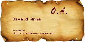 Ozvald Anna névjegykártya